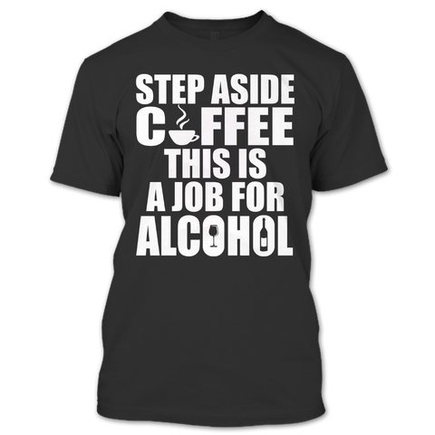 A black t-shirt with the shopify logo