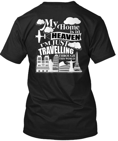 A black t-shirt with the shopify logo