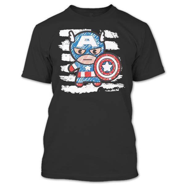 A black t-shirt with the shopify logo