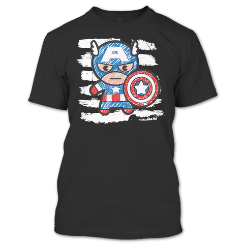 A black t-shirt with the shopify logo