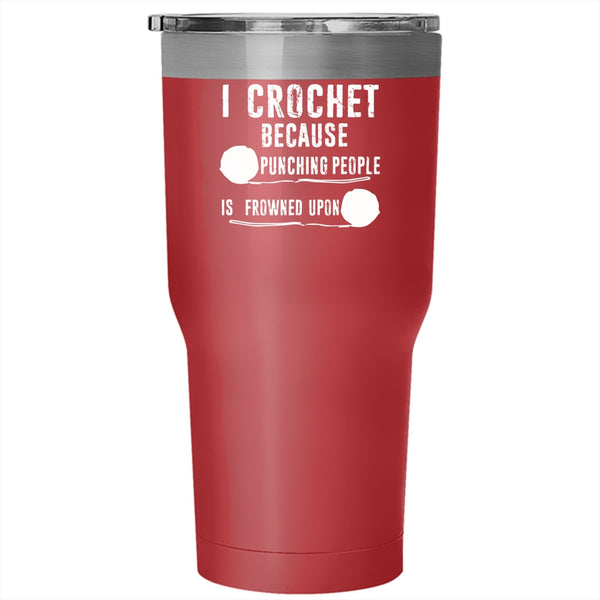 I Crochet Tumbler 30 oz Stainless Steel, Cool Gift For My Mom Travel Mug
