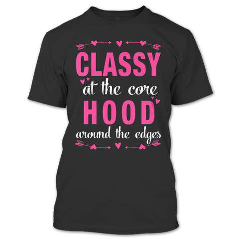 A black t-shirt with the shopify logo