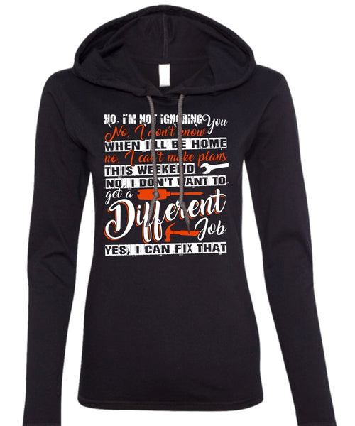 I Can Fix That T Shirt, Being An Electrician T Shirt (Anvil Ladies Ringspun Hooded)