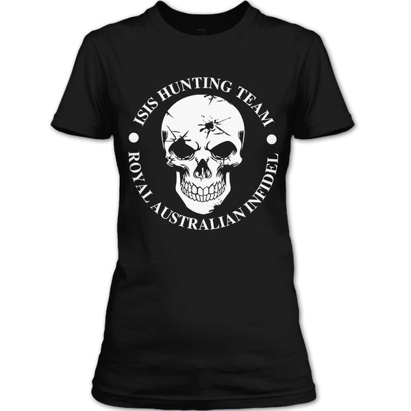 A black t-shirt with the shopify logo