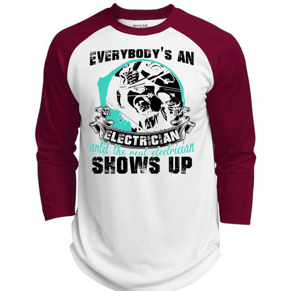 Everybody's An Electrician T Shirt, I Love Electrician T Shirt, Awesome T-Shirts  (Polyester Game Baseball Jersey)