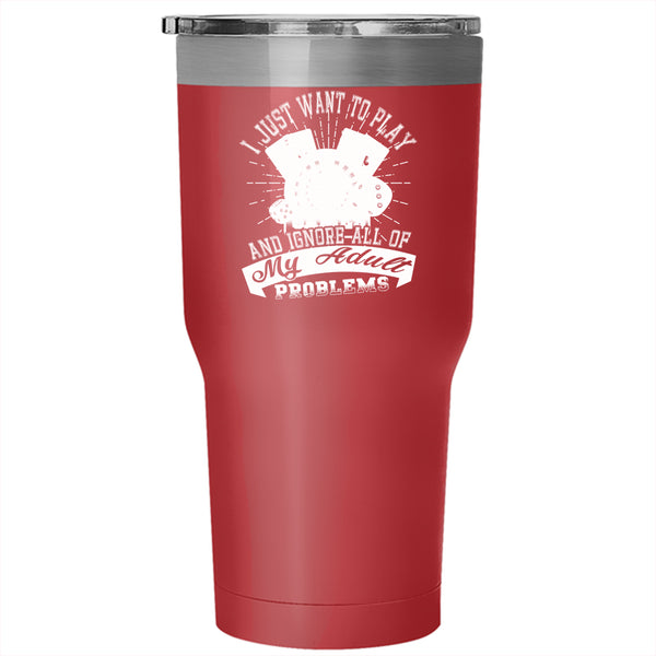 I Just Want To Play Games Tumbler 30 oz Stainless Steel, Cool Gaming Travel Mug