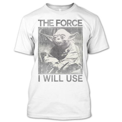 A black t-shirt with the shopify logo