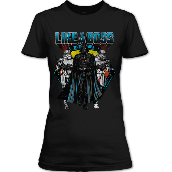 A black t-shirt with the shopify logo