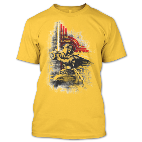 A black t-shirt with the shopify logo