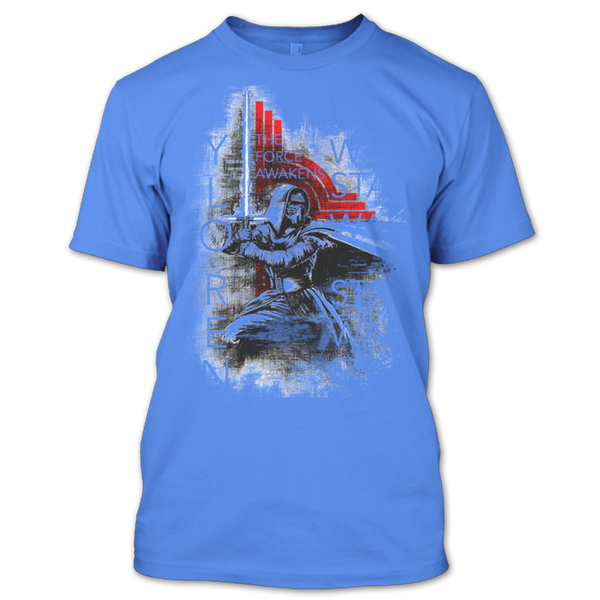 A black t-shirt with the shopify logo