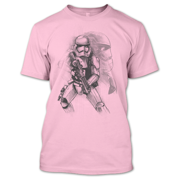 A black t-shirt with the shopify logo