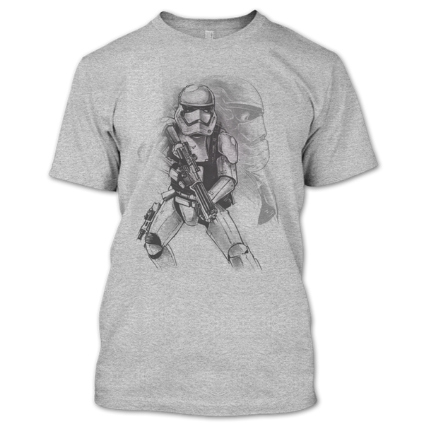 A black t-shirt with the shopify logo