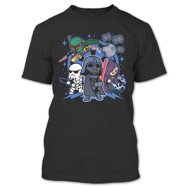 A black t-shirt with the shopify logo