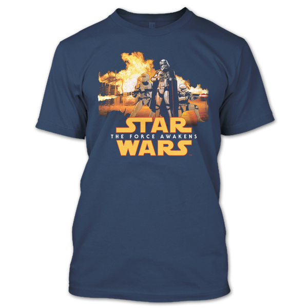 A black t-shirt with the shopify logo