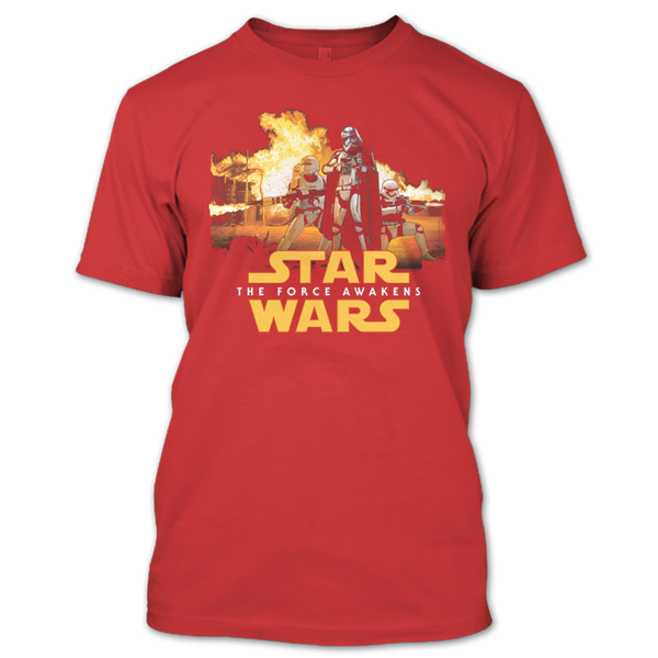 A black t-shirt with the shopify logo