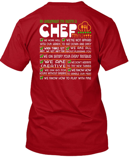 10 Reason To Date A Chef T Shirt, I Love Cooking T Shirt
