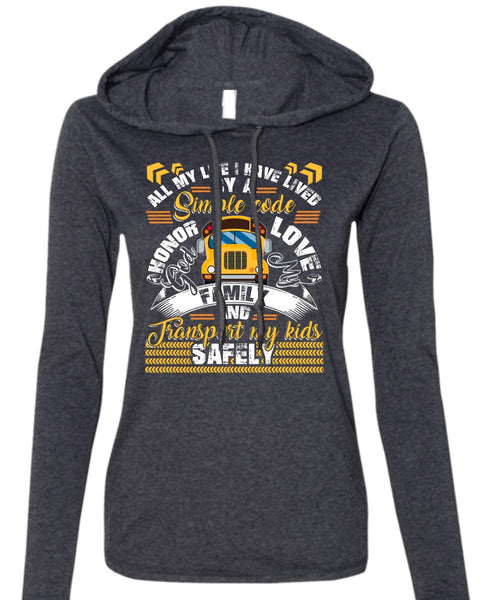 God My Family T Shirt, I Love Bus T Shirt (Anvil Ladies Ringspun Hooded)