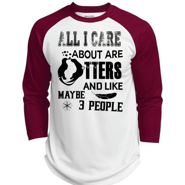 I Care About Are Otters T Shirt, Favorite T Shirt, Awesome T-Shirts  (Polyester Game Baseball Jersey)