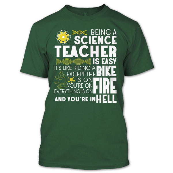 Being A Science Teacher T Shirt, It’s Like Riding A Bike T Shirt