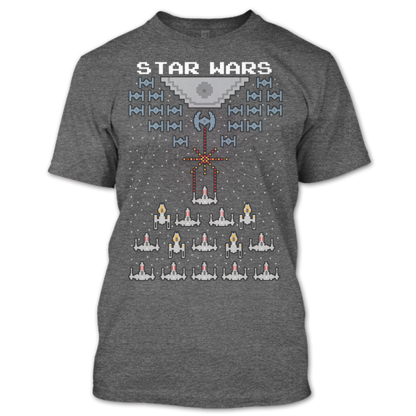 A black t-shirt with the shopify logo