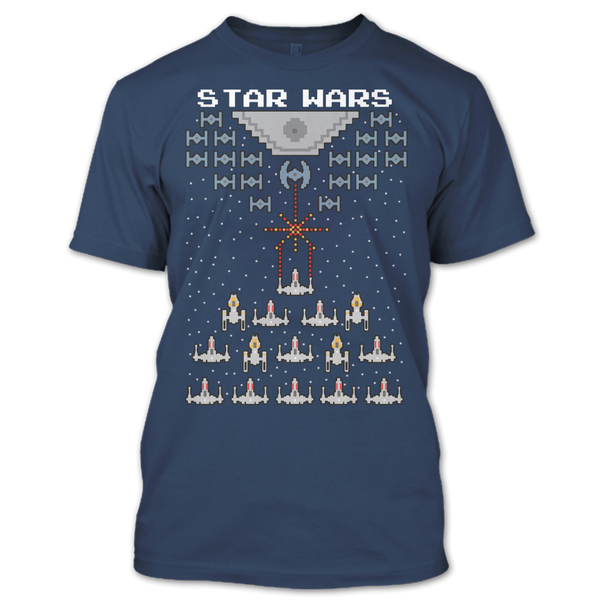 A black t-shirt with the shopify logo