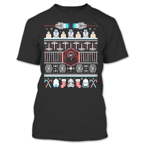 A black t-shirt with the shopify logo