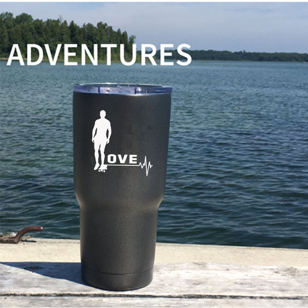I Love Surfing Tumbler 30 oz Stainless Steel, Gift For Surfer Travel Mug
