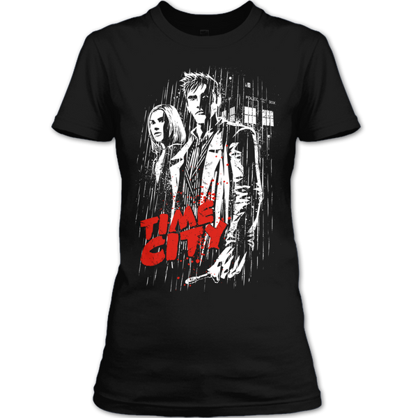 A black t-shirt with the shopify logo