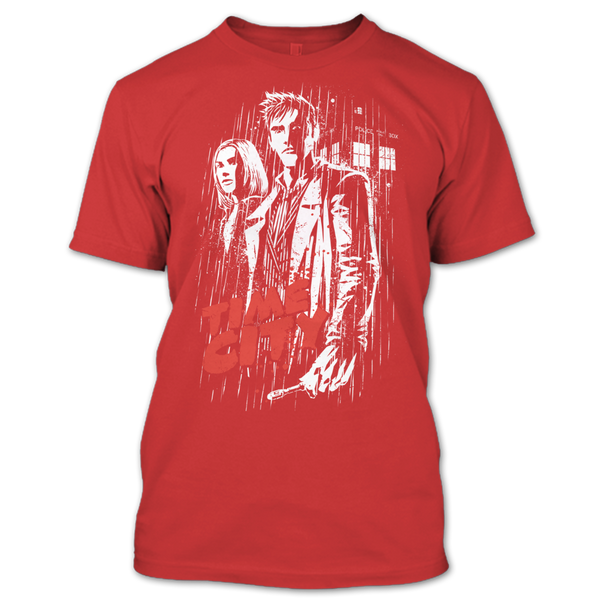 A black t-shirt with the shopify logo