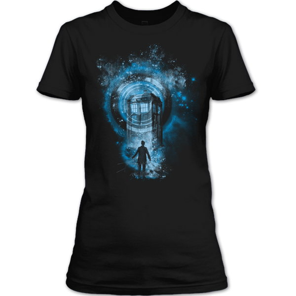 A black t-shirt with the shopify logo