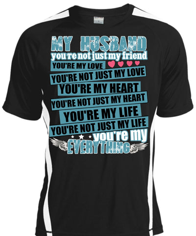 A black t-shirt with the shopify logo