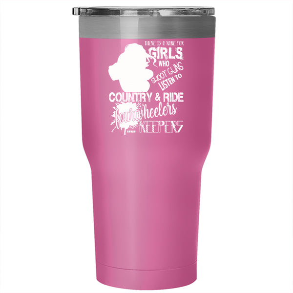 Listen To Country And Ride Fourwheelers Tumbler 30 oz Stainless Steel, Awesome Girls Travel Mug