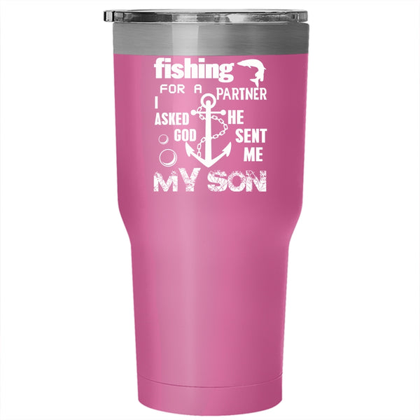 Fishing Partner Tumbler 30 oz Stainless Steel, Dad And Son Travel Mug