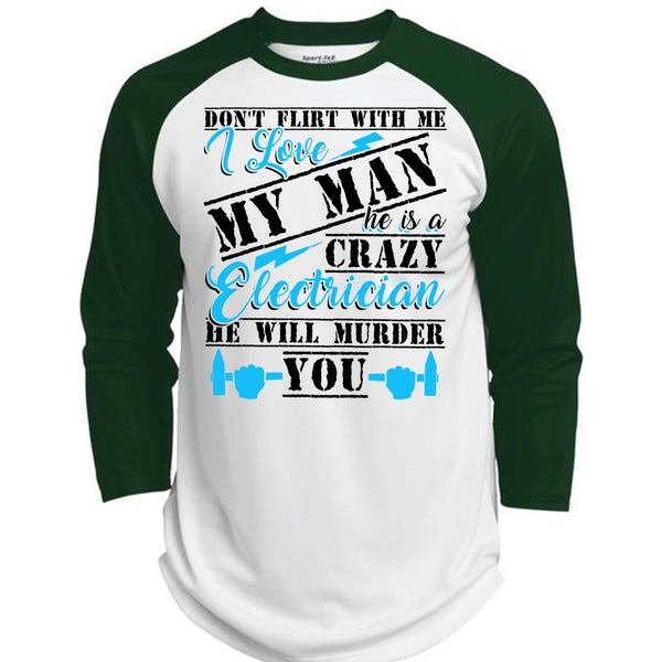 He Is A Crazy Electrician T Shirt, He Will Murder You T Shirt, Awesome T-Shirts  (Polyester Game Baseball Jersey)