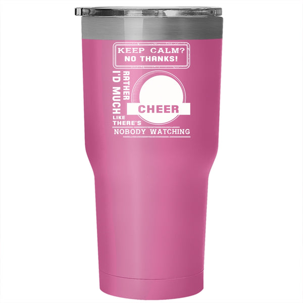 I'd Much Rather Cheer Tumbler 30 oz Stainless Steel, Awesome Cheerleader Travel Mug