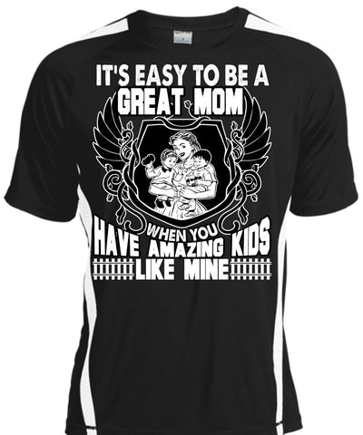 A black t-shirt with the shopify logo