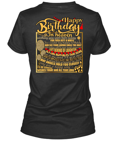 A black t-shirt with the shopify logo