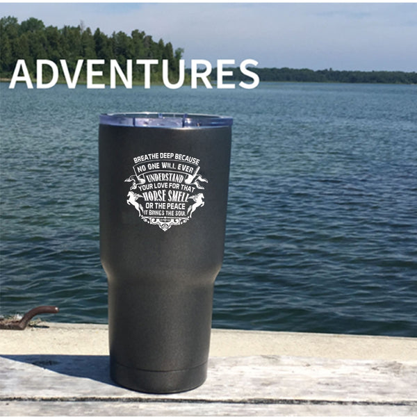 I Love Horses Tumbler 30 oz Stainless Steel, Funny Gift For Equestrian Travel Mug