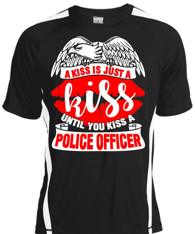 A black t-shirt with the shopify logo