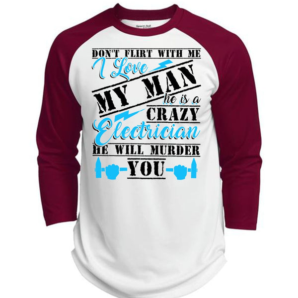 He Is A Crazy Electrician T Shirt, He Will Murder You T Shirt, Awesome T-Shirts  (Polyester Game Baseball Jersey)