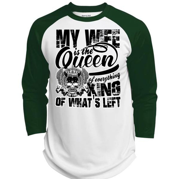 My Wife Is The Queen T Shirt, I Love My Wife T Shirt, Awesome T-Shirts  (Polyester Game Baseball Jersey)