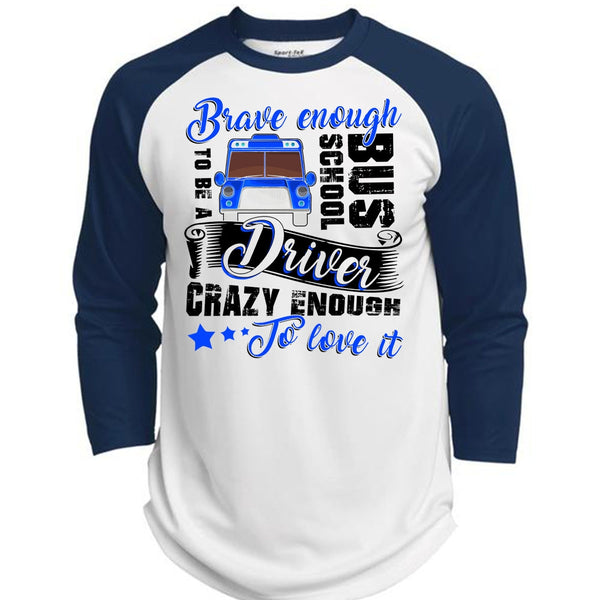 Brave Enough To Be A School Bus Driver T Shirt, I Love Bus T Shirt, Awesome T-Shirts  (Polyester Game Baseball Jersey)