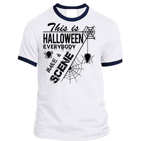 A black t-shirt with the shopify logo