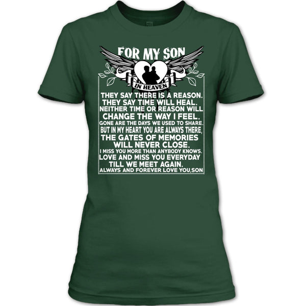 For My Son In Heaven T Shirt, Forever Love You Son T Shirt
