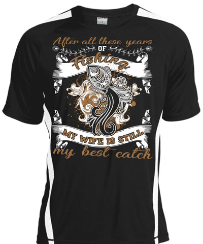 A black t-shirt with the shopify logo