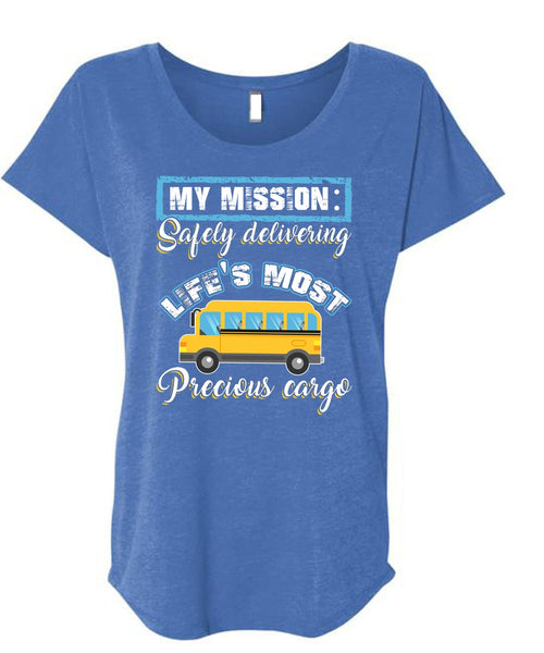 Delivering Life's Most Precious Cargo T Shirt, Being A Driver T Shirt, Cool Shirt (Ladies' Triblend Dolman Sleeve)