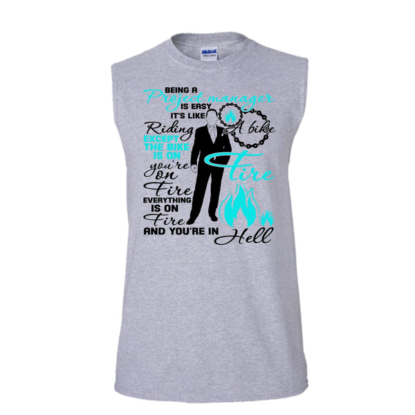 Being A Project Manager T Shirt, Coolest Project Manager T Shirt, Awesome t-shirts (Men's Cotton Sleeveless)