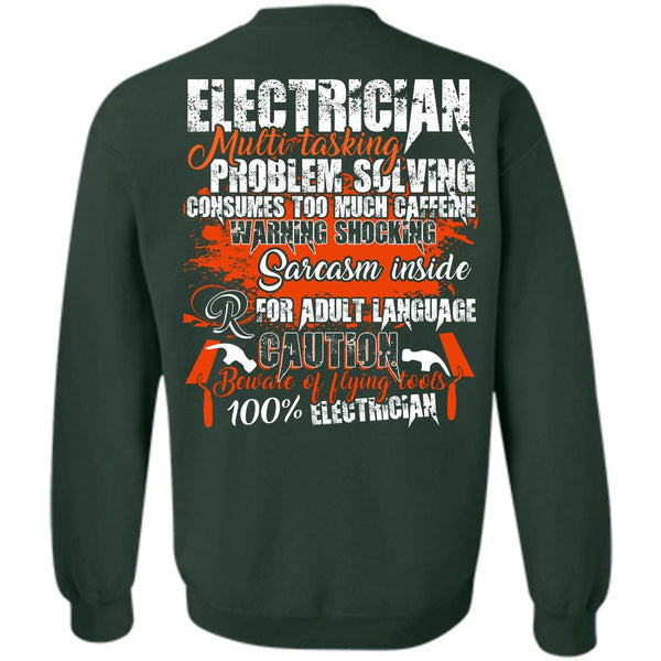 Flying Tools 100% Electrician T Shirt, I Love Electrician Sweatshirt