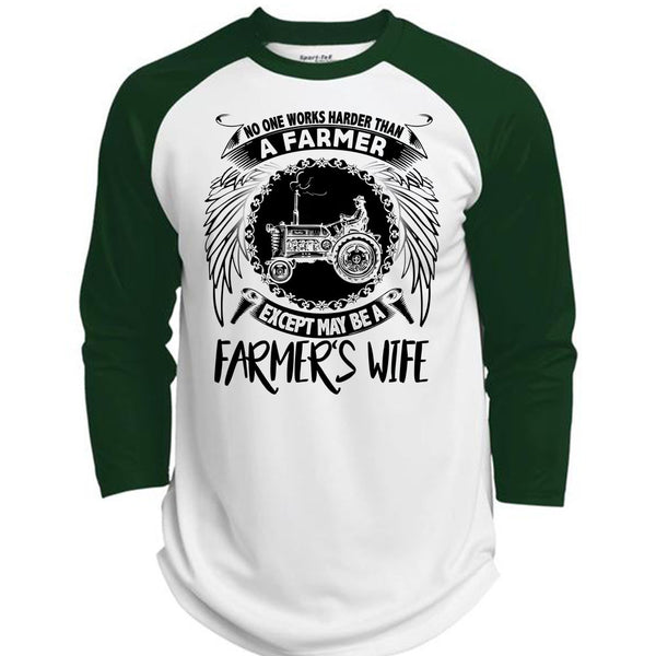 No One Works Harder Than A Farmer T Shirt, I Love Farming T Shirt, Awesome T-Shirts  (Polyester Game Baseball Jersey)