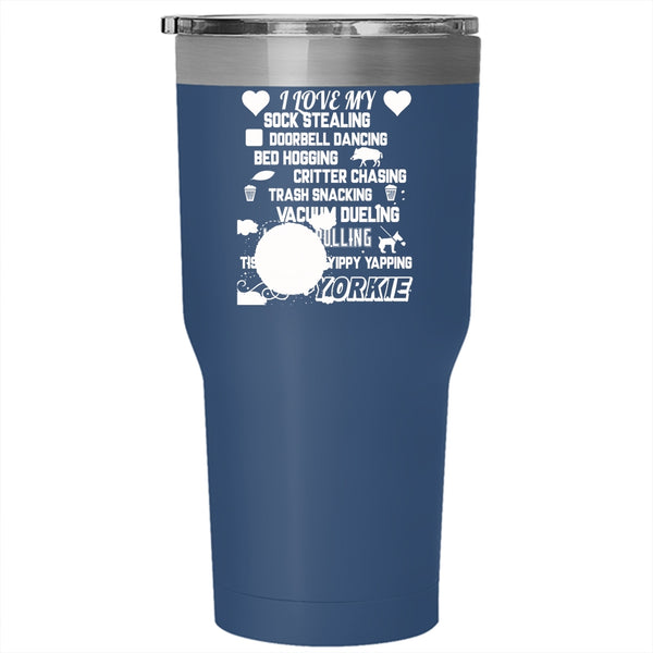 I Love My Yorkie Tumbler 30 oz Stainless Steel, Cute Gift For Yorkie Owner Travel Mug